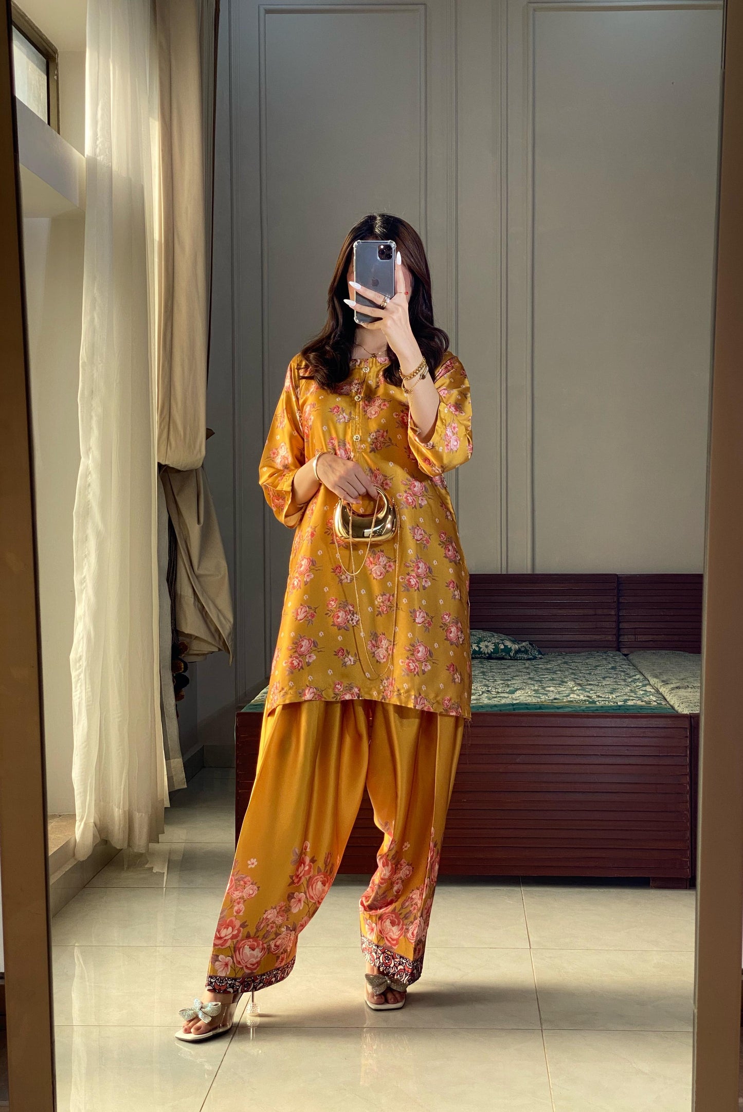 Yellow Elegant Pakistani Farshi Suit with Duppata