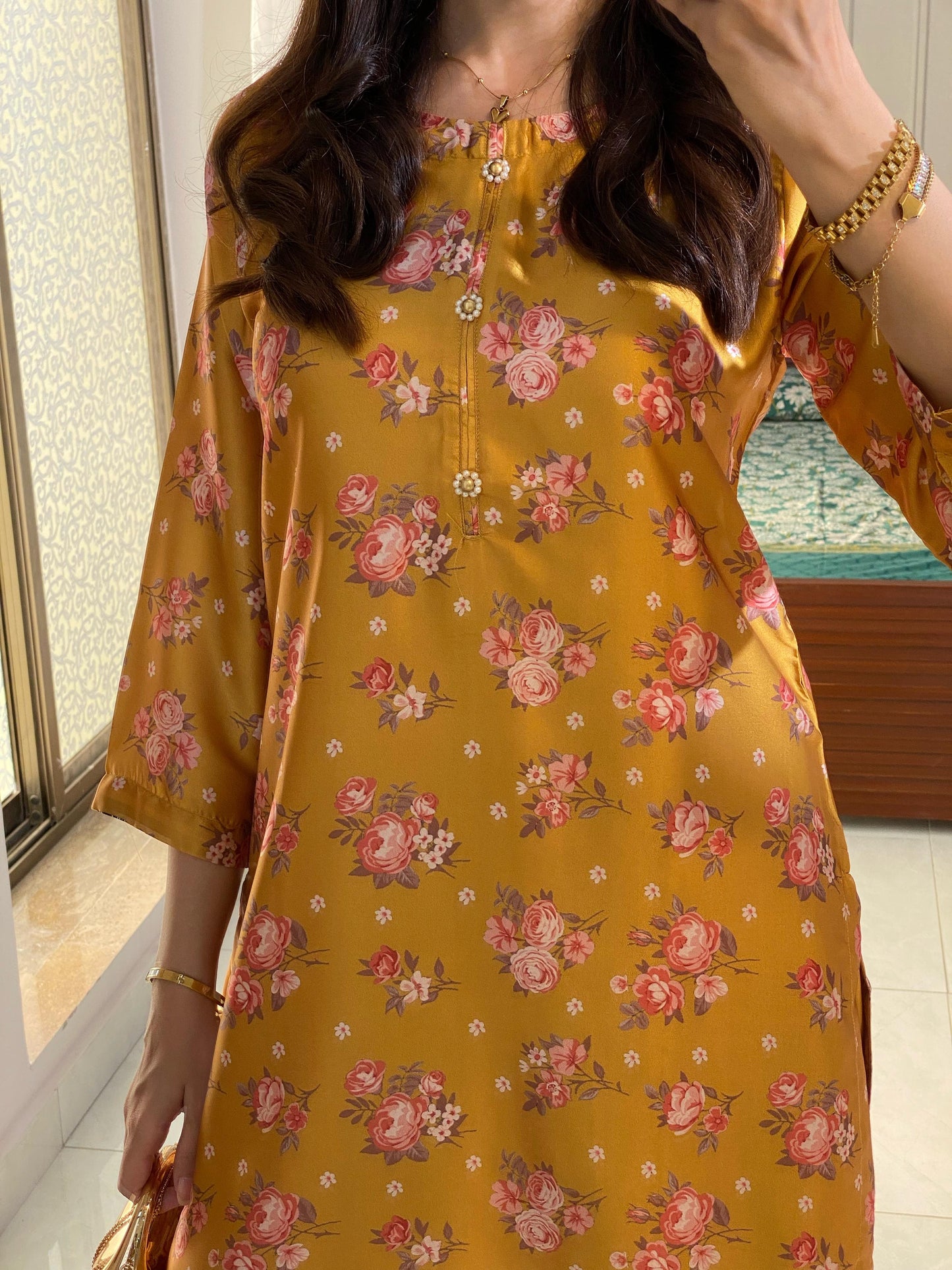 Yellow Elegant Pakistani Farshi Suit with Duppata