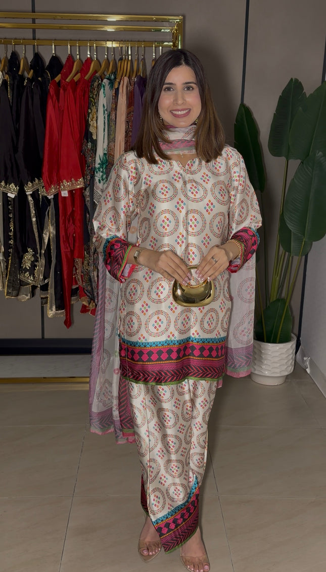 Rainbow Chunri Print Farshi