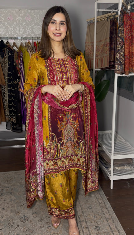 Mustard Pure Crepe Outfit