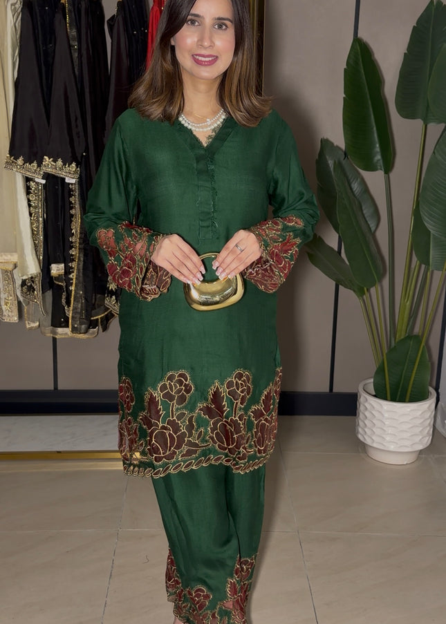 Green Pashmina Co-Ord