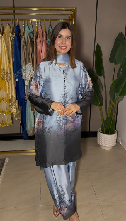 Blue ombre Farshi Suit