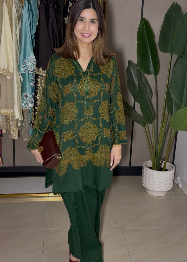 Green Kashmiri Co-Ord