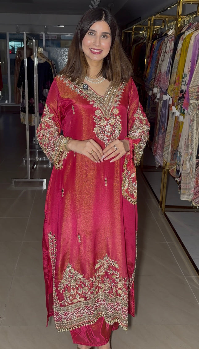 Pink Kaftan Karwa