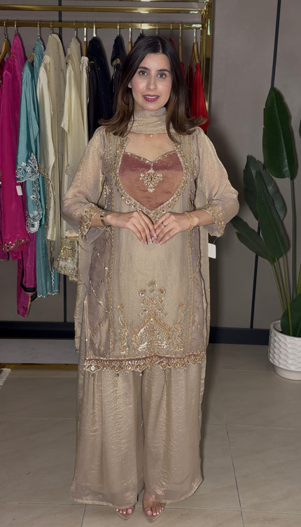 Beige Brown Festive outfit