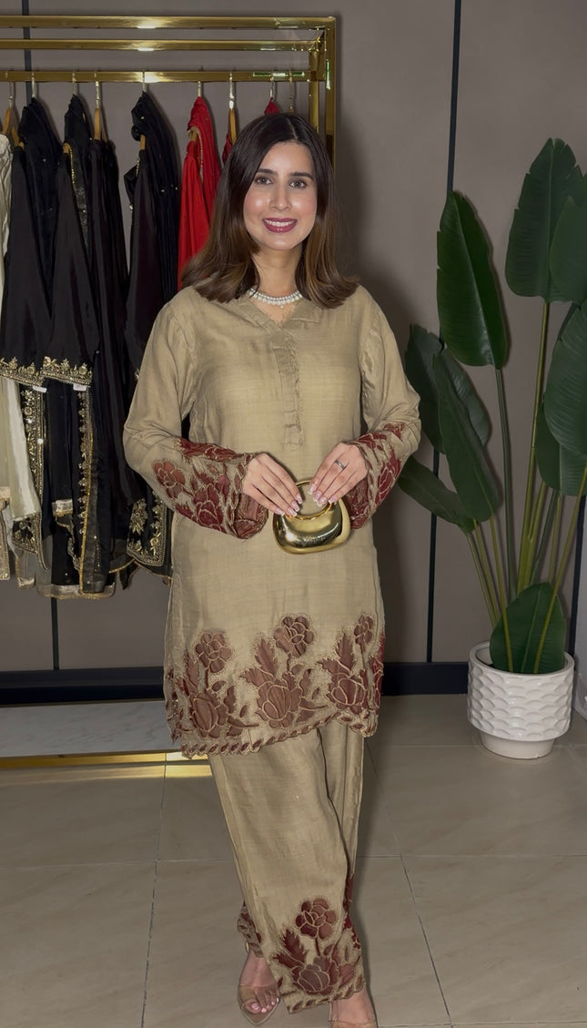 Beige Pashmina Co-Ord