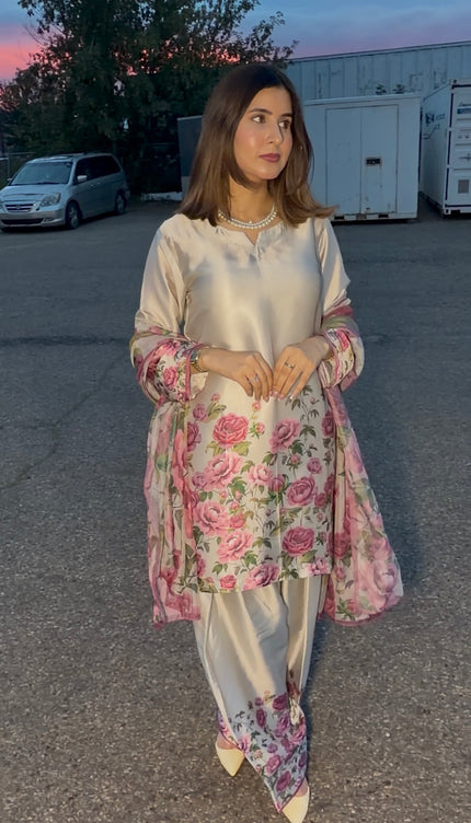 Pearl white Farshi Suit