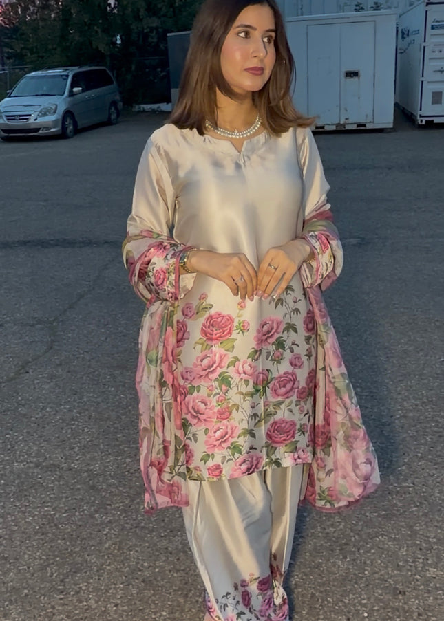 Pearl white Farshi Suit