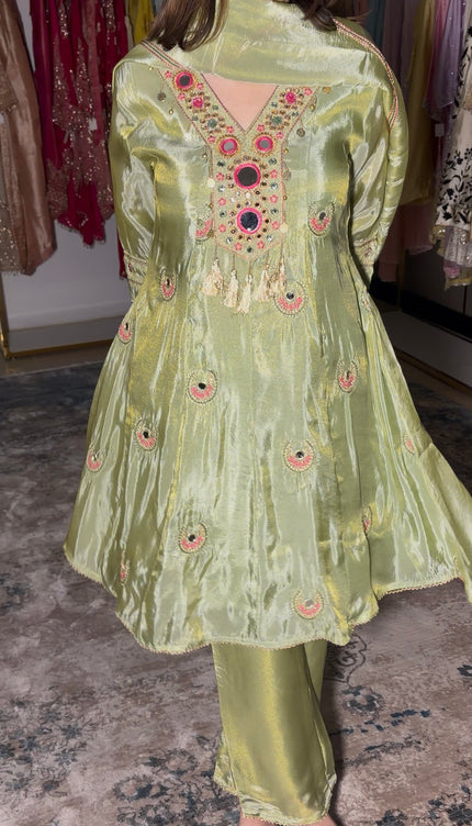 Green Short Anarkali