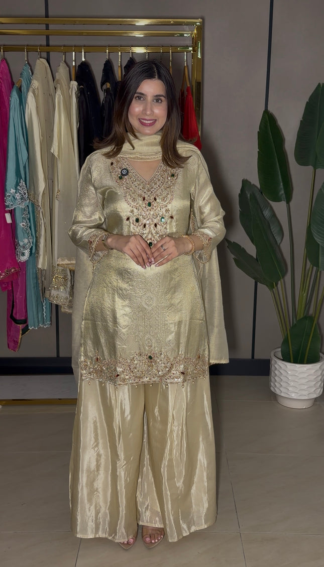 Beige stone karwa Outfit
