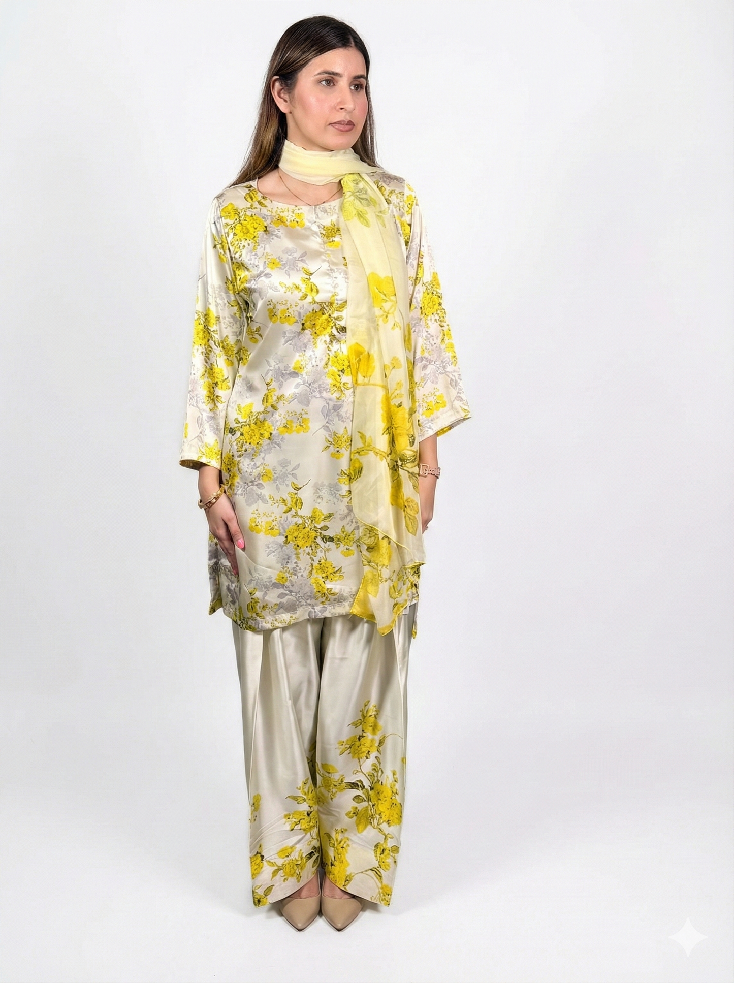 Beautiful Neon Pakistani Farshi Salwar Suit