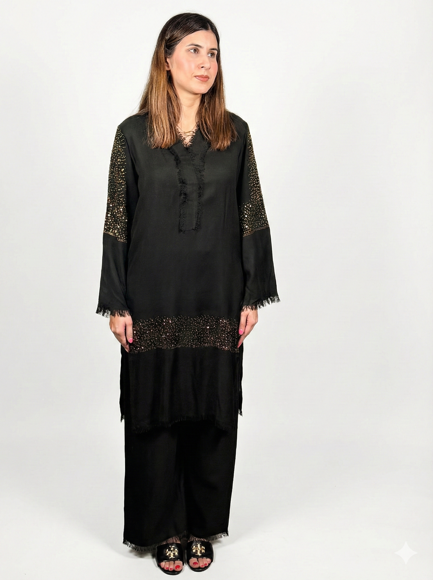 Pure Pashmina Warm Co Ord with Stone work