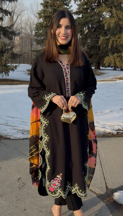 AARI - Black Long Shirt With Pants Arri Work