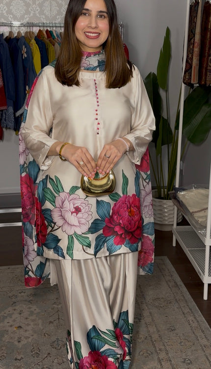Rose - Beige Pink Farshi Suit