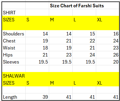 Size chart